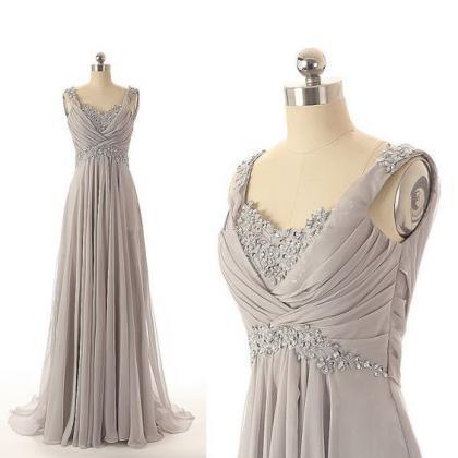 Elegant Long A-line Prom Dress, Floor Length Prom..
