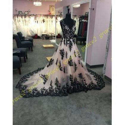 Blush/black Wedding Dresses 2018..