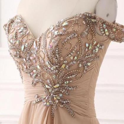 Chic A-line Prom Dresses Long Off-the-shoulder..