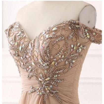 Chic A-line Prom Dresses Long Off-the-shoulder..