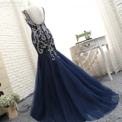 Same Real Photo Backless Mermaid Evening Dresses
