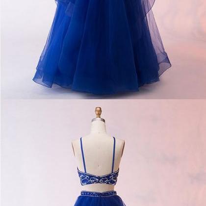 Two Piece, Crew Keyhole ,royal Blue, Tulle,2018..