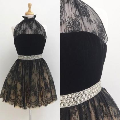 Charming Prom Dress, Sexy Prom Dress, Black Lace..