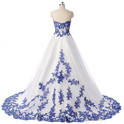 Sexy Royal Blue High Low Wedding Evening Dresses..