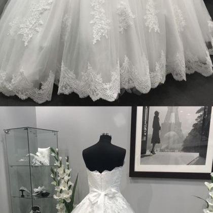 Lace Appliques Crystal Beaded Sashes Tulle Wedding..