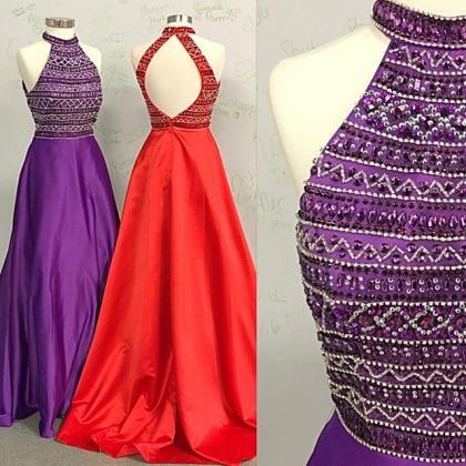 Halter Prom Dresses With Open Back