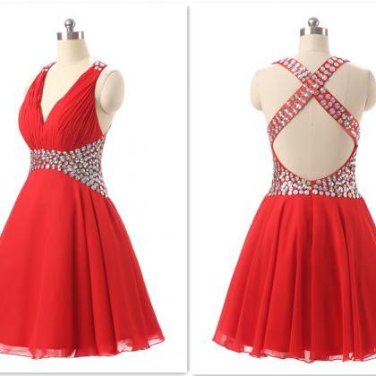 Open Back Homecoming Dresses, Red Homecoming..