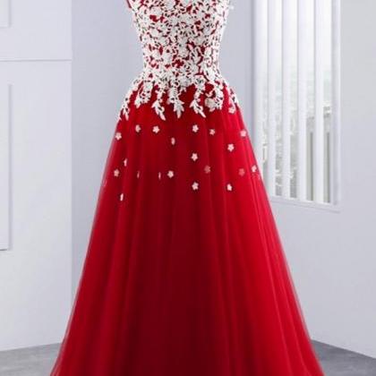 Burgundy, With Appliques Prom Dresses Fashion..