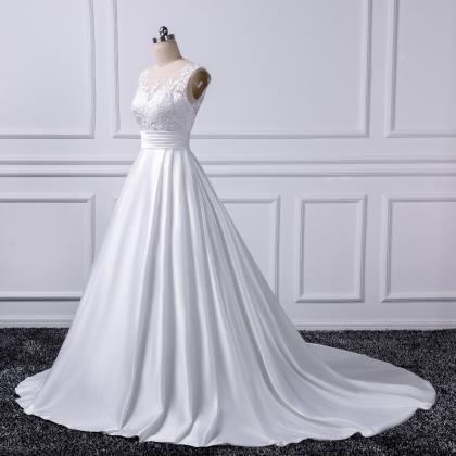 Low Back Wedding Dresses,chapel Train Bridal..