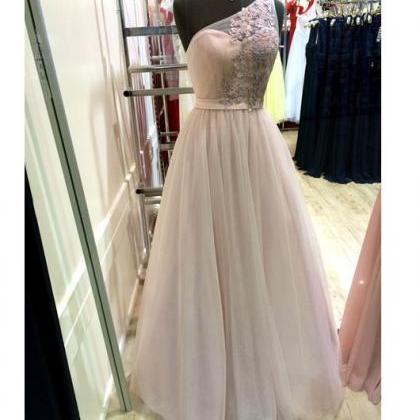 A-line Decals Long Prom Dress,chiffon Tulle..