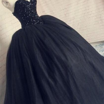 Beaded Amazing Black Evening Gown Sequins..