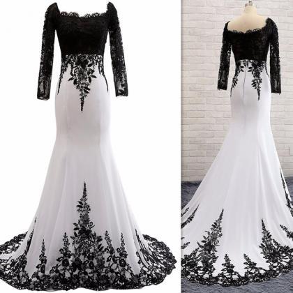 Sexy Full Sleeve Evening Gowns ,mermaid Lace Prom..