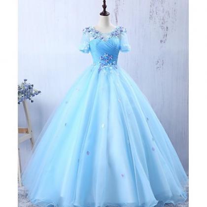 Light Blue Formal Evening Dress A-line..