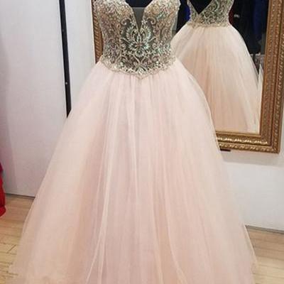Charming Prom Dress,a-line Evening Dresses,tulle..