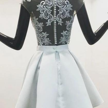 Two Piece See-through Homecoming Dress With..