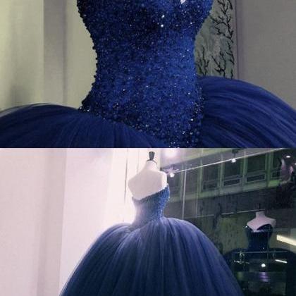 Navy Blue Prom Dresses,navy Blue Quinceanera..