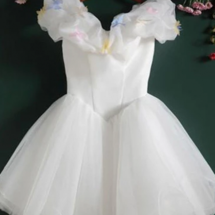 Cute Off-the-shoulder Tulle Short Prom Dress..