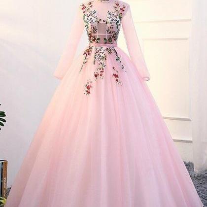 Pink High Neck Backless Quinceanera Dresses