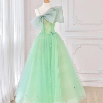 Green Tulle Short Prom Dress, A-line Evening Dress..