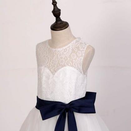 Ivory Lace Tulle Flower Girl Dress ..