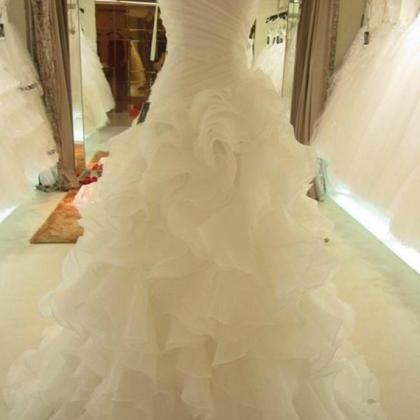 White/ivory Organza Wedding Dress Bridal Gown