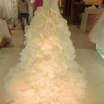 White/ivory Organza Wedding Dress Bridal Gown
