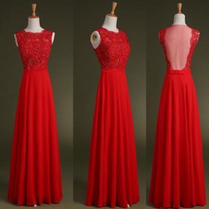 Style Sexy Red Prom Dress,see Through Prom Gowns,..
