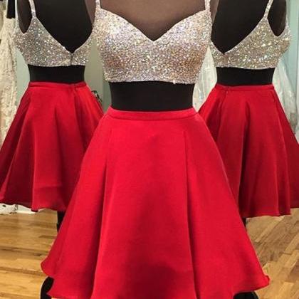 Two Piece Homecoming Dress,red Party..