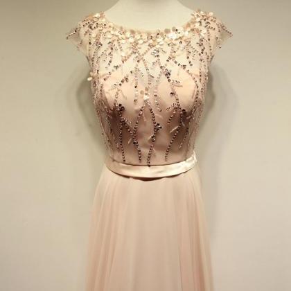Bluch Pink Long Cap Sleeves Prom Dresses,evening..