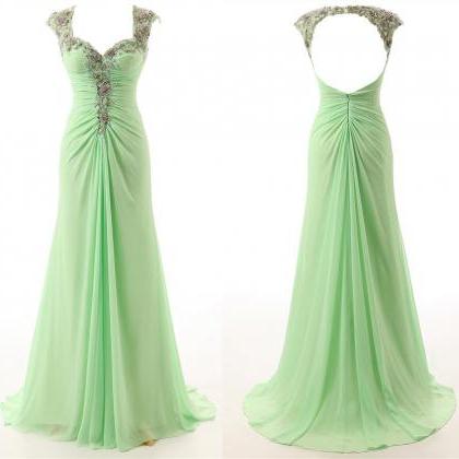 2017 High Quality Mint Green Prom Dresses, Cap..