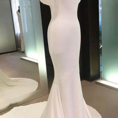 Off-the-Shoulder Mermaid Long Wedding Dress, Prom Dress, Formal Gown