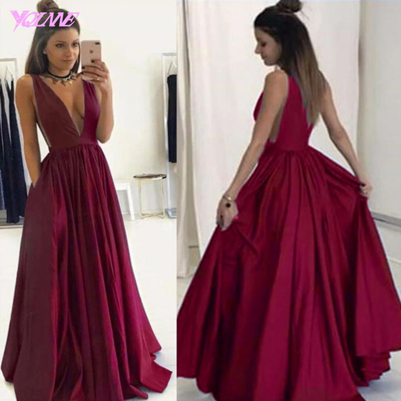 wine red evening gown