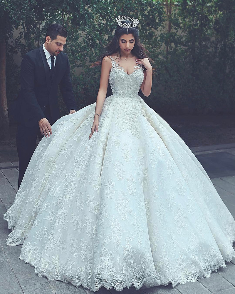 Lace Wedding  Gowns  princess Wedding  Dress  ball  Gowns  