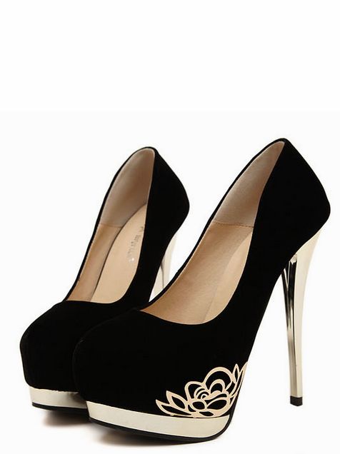 Black High Heels Fashion Shoes