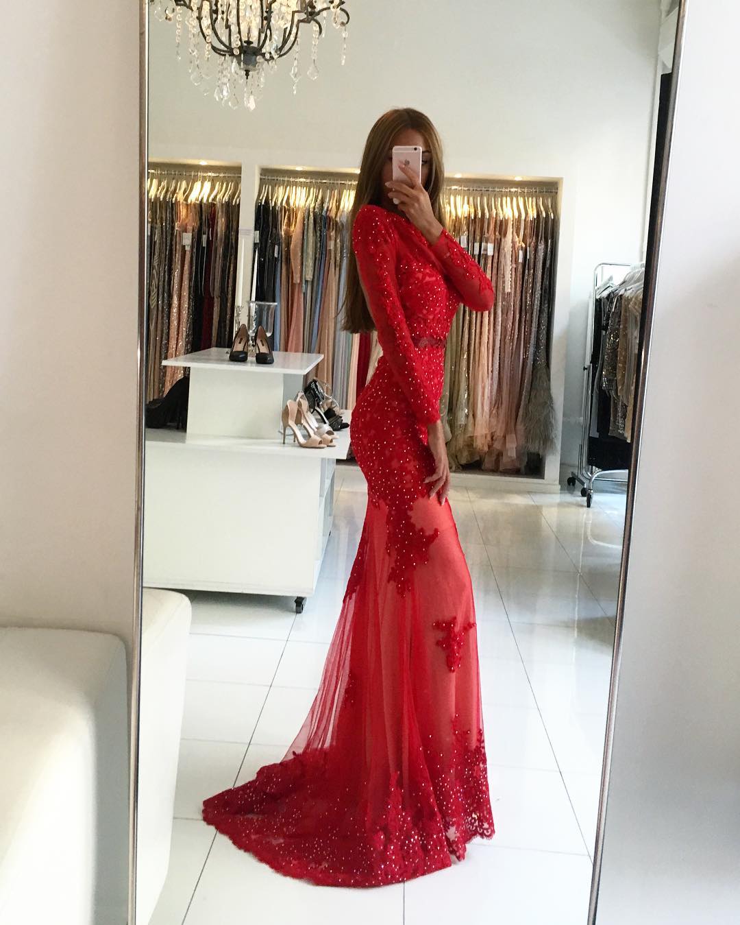 Red Evening Dress Long Sleeve Outlet ...