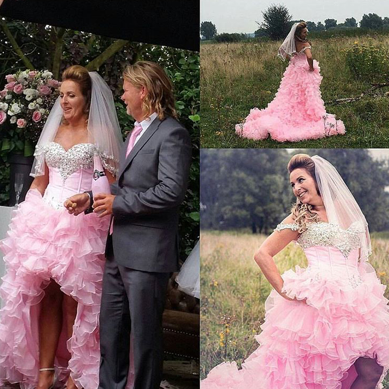 Pink Wedding Dress with Crystals