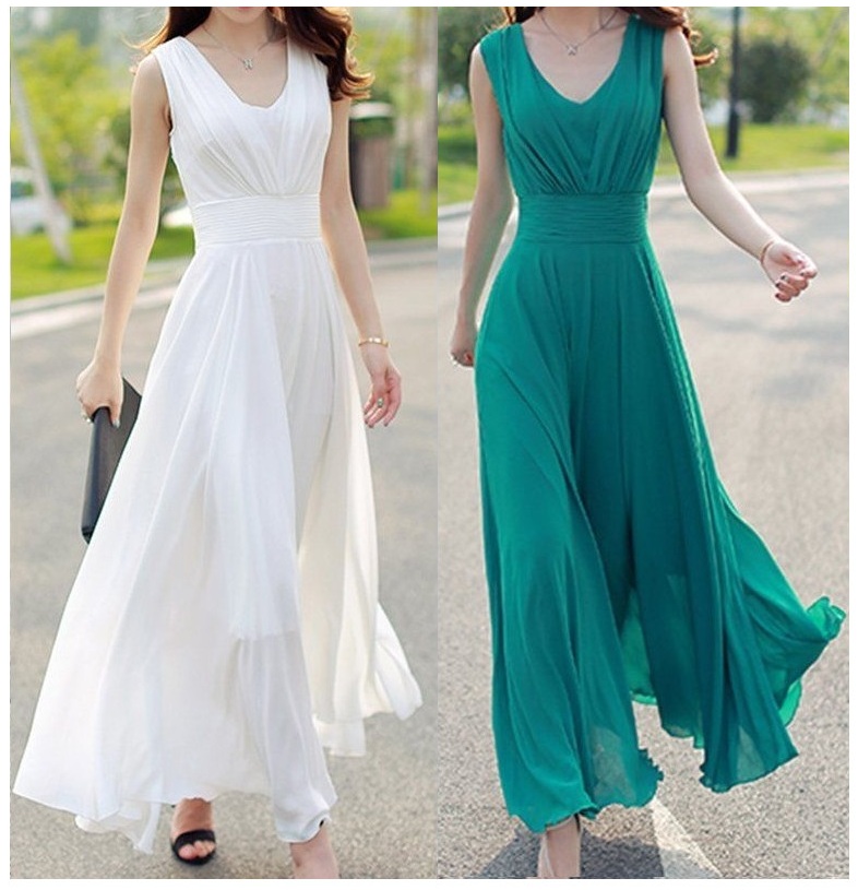 Charming Long Chiffon Formal Gown Party Evening Dress Prom Dress Beach Dress Casual Dress Fashion Dress Graguation Dress