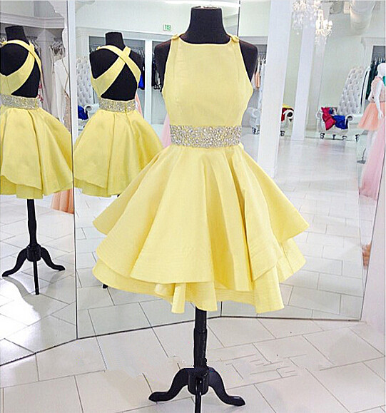 Cute short clearance yellow dresses