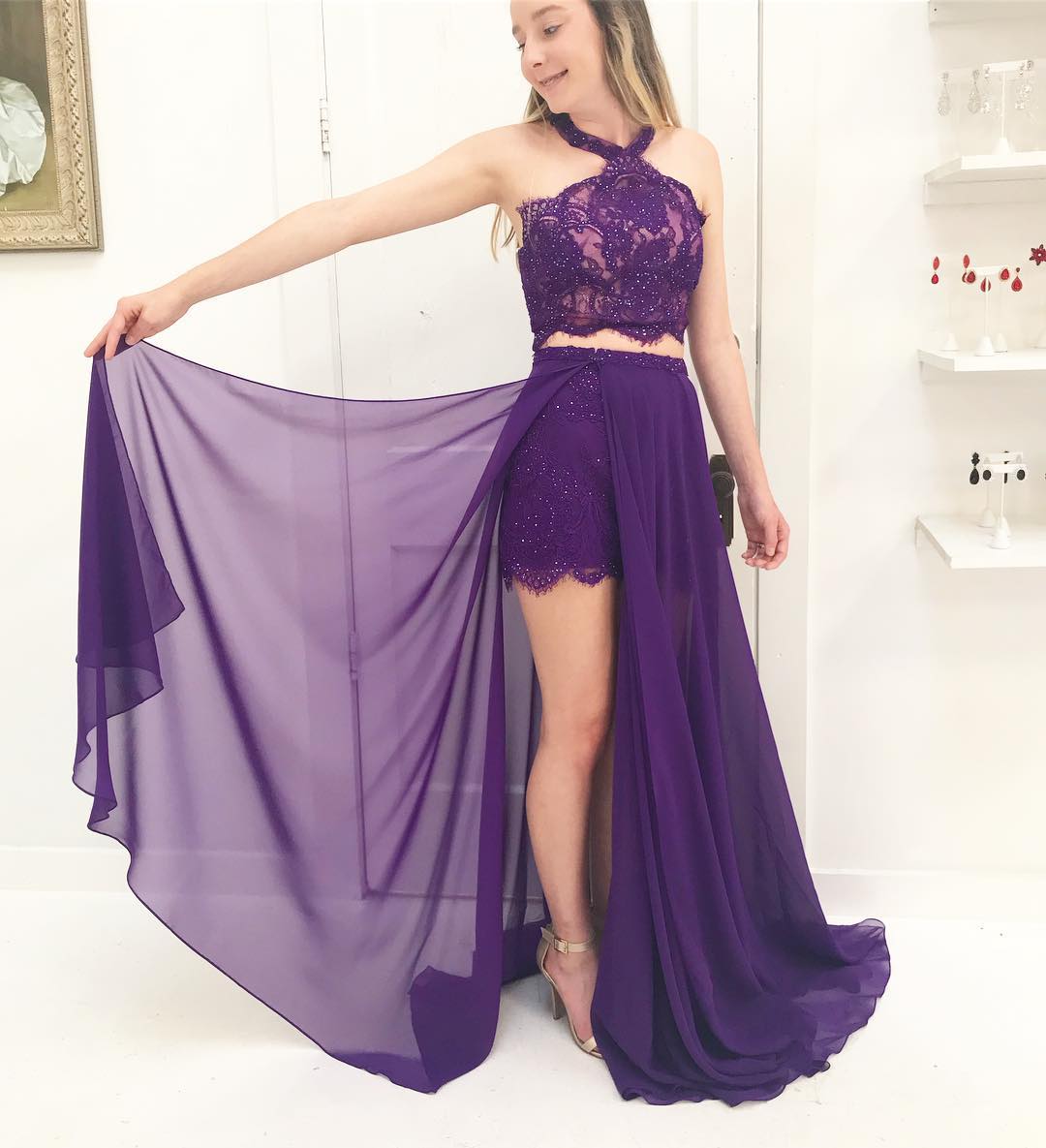 purple graduation dress