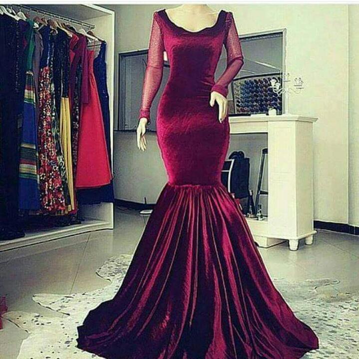 red velvet mermaid dress