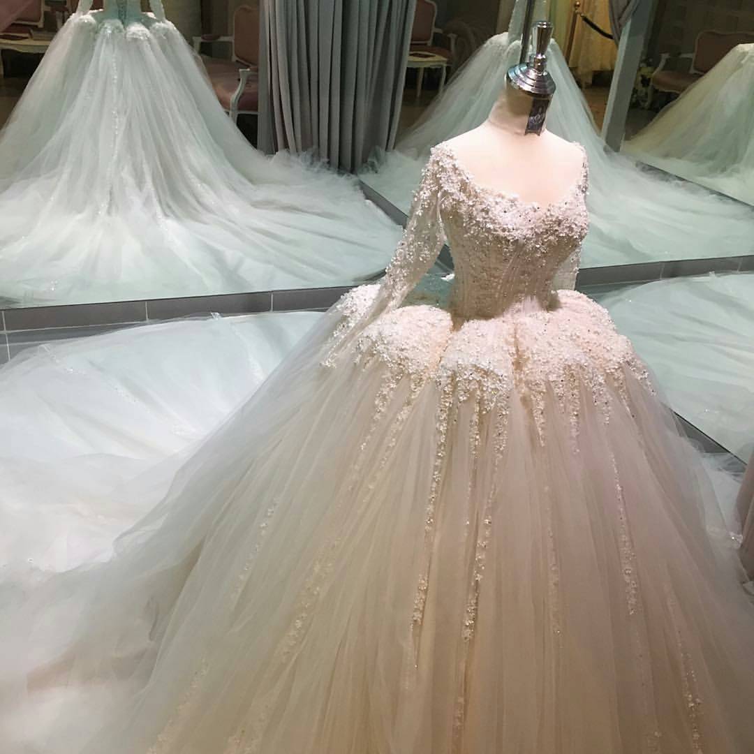 Wedding Dresses, Wedding Gown,ball gown wedding dresses with illusion back new design Princess Wedding Dresses, Long Bridal Dresses