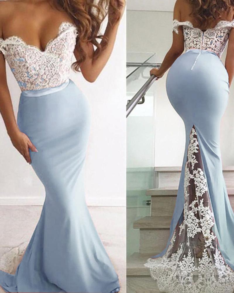 light blue lace bridesmaid dresses