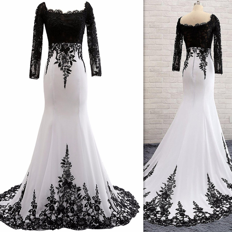 Sexy Full Sleeve Evening Gowns ,mermaid Lace Prom Dress Formal Evening Dress,backless Evening Dress