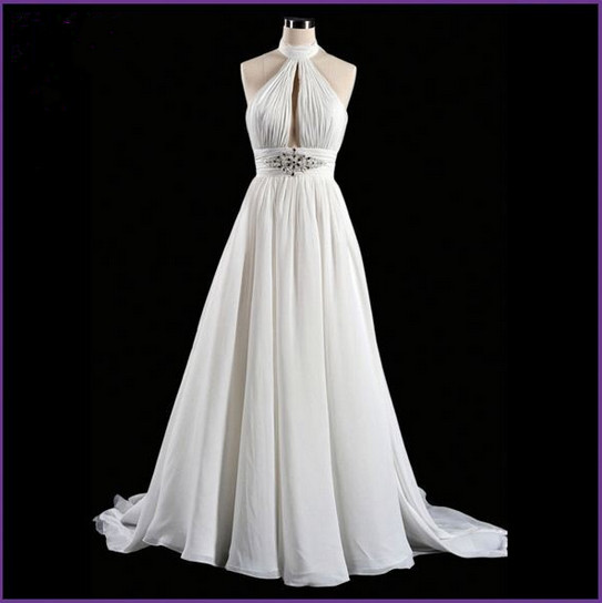 Sexy Elegant Custom Made Beach Wedding Dress,a Line Wedding Dress,backless Wedding Dresses