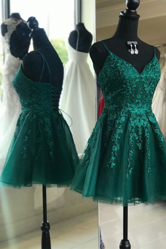 Mini Emerald Green Homecoming Dress