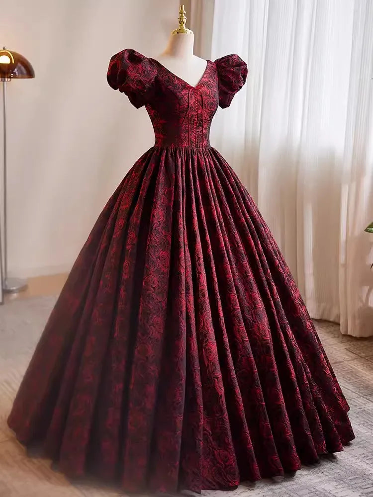 bodycon velvet dress Misshow Burgundy Ball Gown Off-Shoulder Long Sleeves with Beaded 3D Fl –  misshow.com