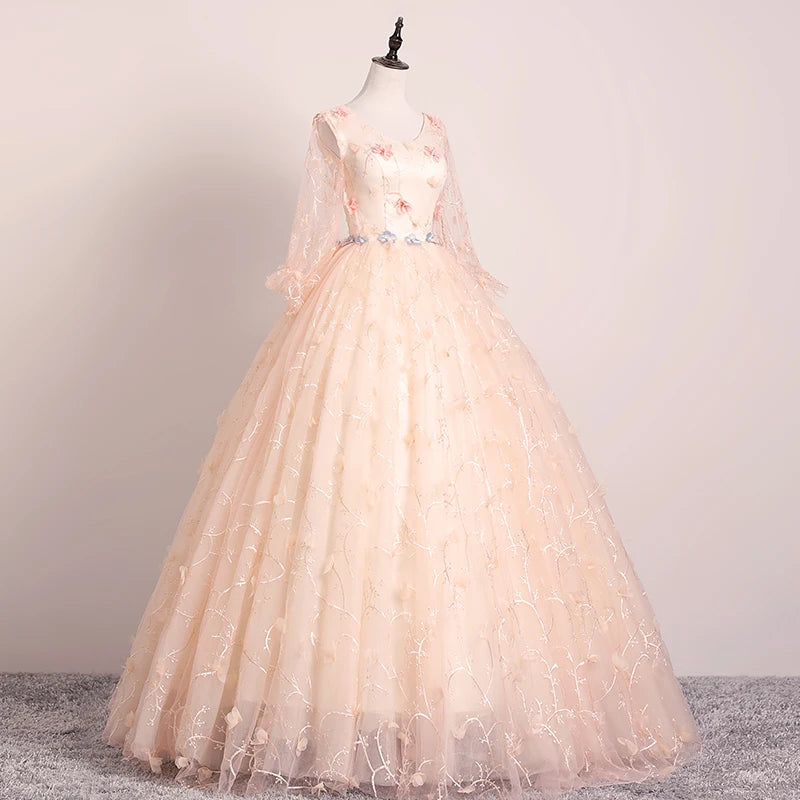 Stunning Lace Ball Gown With Floral Detailing on Luulla