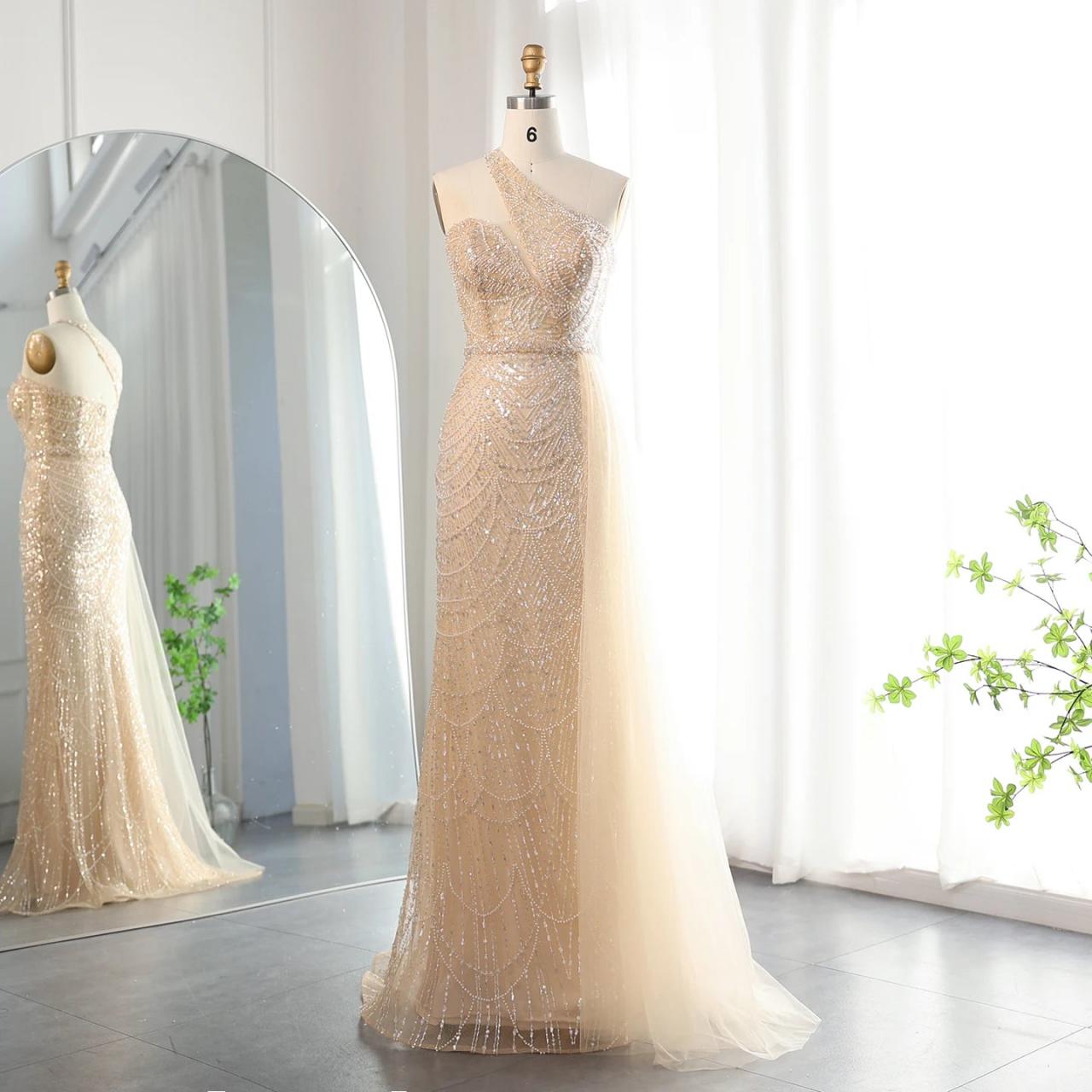Sheer sequin gown sale