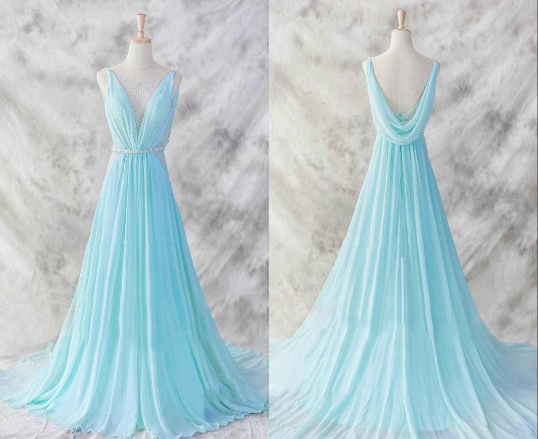 2015 Bridesmaid Dresses Prom Evening Party Dress Straps Backless Graduation Gown