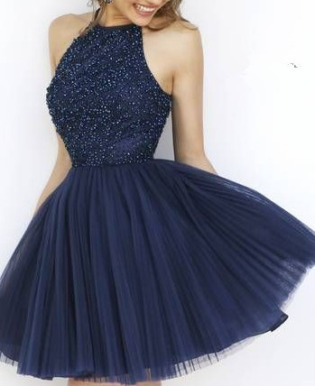 High Neck Short Homecoming Dresses